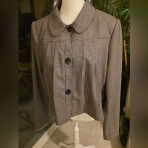 NWOT BCBG Paris short jacket 10 Black White Houndstooth Pattern Blazer